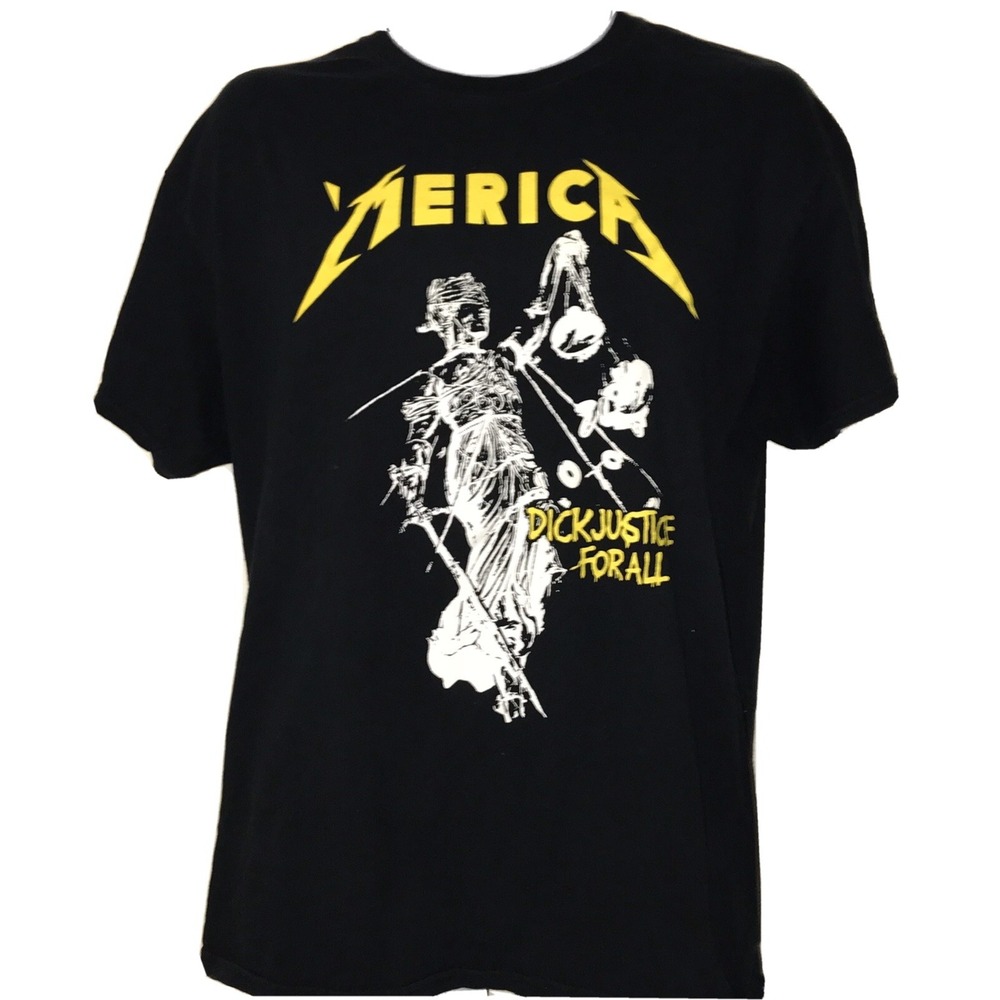 MERICA Metallica Style T Shirt Black (L) Large Statue Of Liberty Justice For All